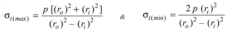 Tensiones en una carcasa cilíndrica gruesa. Tensiones en una carcasa cilíndrica gruesa.