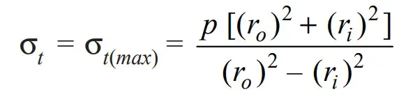 Tensiones en una carcasa cilíndrica gruesa. Tensiones en una carcasa cilíndrica gruesa.